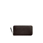 Bottega Veneta Brun Läder Dragkedja Plånbok Black, Herr