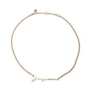 Jacquemus Guld Logo Plaque Armband Yellow, Dam