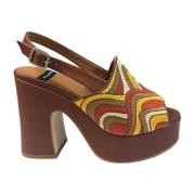 ANGEL ALARCON Bruna kil sandaler med multicolor rem Brown, Dam