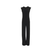 Norma Kamali Svart Stud Detalj Jumpsuit Black, Dam