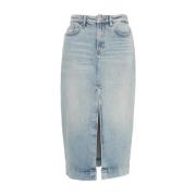 7 For All Mankind Blå Denimkjol 'Amber' Blue, Dam