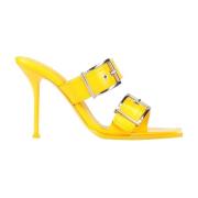 Alexander McQueen Gula Lädersandaler för Kvinnor Yellow, Dam