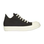 Rick Owens Svarta Låga Top Sneakers Black, Dam