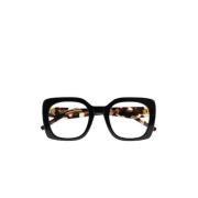 Kaleos Fyrkantiga Glasögon Brun Havana Acetat Black, Unisex