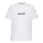 Moncler Vit Bomull Jersey Crew Neck T-shirt White, Herr