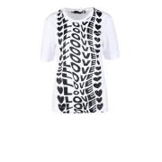 Love Moschino Bomullst-shirt med unik design White, Dam