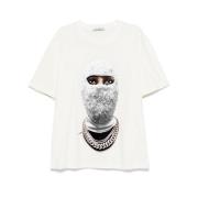 IH NOM UH NIT Future Mask Print Bomull T-shirt White, Herr