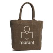 Isabel Marant Mörk Khaki Shopper Väska Beige, Dam