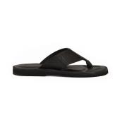 Emporio Armani Canvas Gummiflip-flops Black, Herr