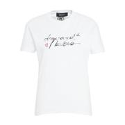 Dsquared2 Vit Crew Neck T-shirt Kort Ärm White, Dam