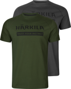 Härkila Men's Härkila Logo T-Shirt 2-Pack Duffel Green/Phantom