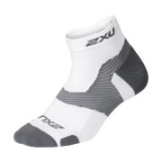 2XU Vectr Light Cush 1/4 Crew Sock White/Grey