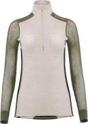 Aclima Women's WoolNet Hybrid Mock Neck Beige Melange/Olive Night/Jet ...