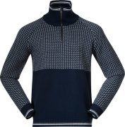 Bergans Men's Alvdal Wool Half Zip Navy Blue/Vanilla White