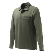 Beretta Men's Airmesh Polo Long Sleeve Green