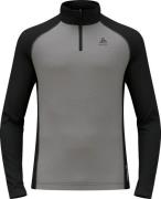 Odlo Men's Tn Long Sleeve Halfzip Natural  Grey Melange - Dark Grey Me...