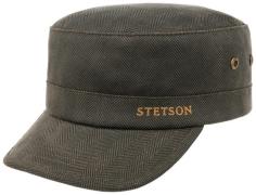 Stetson Herringbone Army Cap with Lining Mud-Black