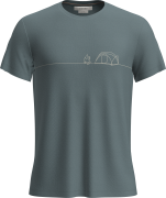 Icebreaker Men's Merino Blend Core Ss Tee Single Line Camp Blue Ash