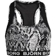 Björn Borg BH Performance Medium Top Sky Svart/Vit 38 Dam