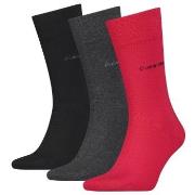 Calvin Klein Strumpor 3P Eric Cotton Flat Knit Socks Röd Strl 40/46 He...