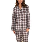 Lady Avenue Cotton Flannel Pyjamas Röd/Grön bomull Small Dam