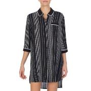 DKNY Color Theory Sleepshirt Svart randig viskos Small Dam