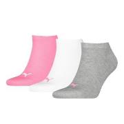 Puma Strumpor 3P Sneaker Socks Rosa/Grå Strl 39/42