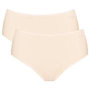 Sloggi Trosor 4P Go High Waist Brief Puder bomull Small Dam