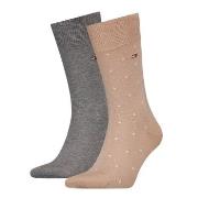 Tommy Hilfiger Strumpor 2P Men Dot Socks Beige Strl 39/42 Herr