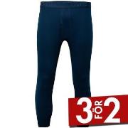 Dovre Three Quarter Long Johns Mörkblå bomull Small Herr