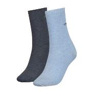 Calvin Klein Strumpor 2P Annika Flat Knit Sock Blå/Grå One Size Dam