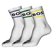 BOSS Strumpor 3P Rib Stripe CC Sock Vit Strl 39/42 Herr