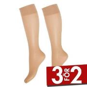 Decoy Strumpor 2P Soft Lux 15 DEN Knee-high Socks Sand polyamid One Si...