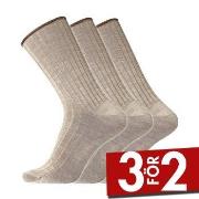 Dovre Strumpor 3P Wool No-Elastic Socks Beige Strl 45/48 Herr