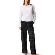 Calvin Klein Flannel Sleep LS Tee And Pant Set Vit/Svart polyamid Medi...