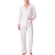 PJ Salvage Long Sleeve Flannel Pyjama Vit/Rosa bomull Small Dam