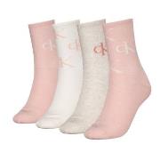 Calvin Klein Strumpor 4P Women Aop Socks Gift Box Vit/Rosa One Size Da...