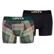 Levis Kalsonger 2P Plaid Aop Boxer Brief Svart/Grön bomull Small Herr