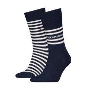 Tommy Hilfiger Strumpor 2P Men Breton Crew Socks Marin Strl 39/42 Herr