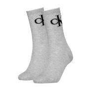 Calvin Klein Strumpor 2P Women Monogram Crew Socks Grå Strl 39/42 Dam