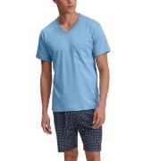 Calida Relax Streamline Short Pyjama Ljusblå bomull Small Herr