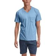 Calida Relax Streamline 1 Short Pyjamas Ljusblå bomull Small Herr