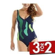 Damella Julia Basic Swimsuit Blå/Grön 38 Dam