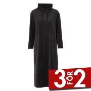 Damella Velour Cosy Dress Svart Small Dam