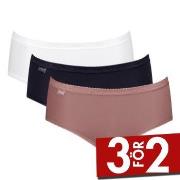 Sloggi Trosor 3P Basic Plus Midi Colored Flerfärgad-2 bomull 42 Dam