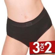 Sloggi Trosor Double Comfort Maxi Svart bomull 38 Dam