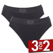 Sloggi Trosor 2P Double Comfort Tai Multi Svart bomull 38 Dam