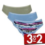 Sloggi Trosor 3P GO Crush High Leg Briefs Blå/Grön bomull Small Dam