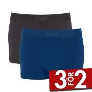 Sloggi Kalsonger 2P SLG Base Trunk Svart/Blå bomull Small Herr