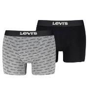 Levis Kalsonger 2P Men Logo Boxer Briefs Grå/Svart bomull Small Herr